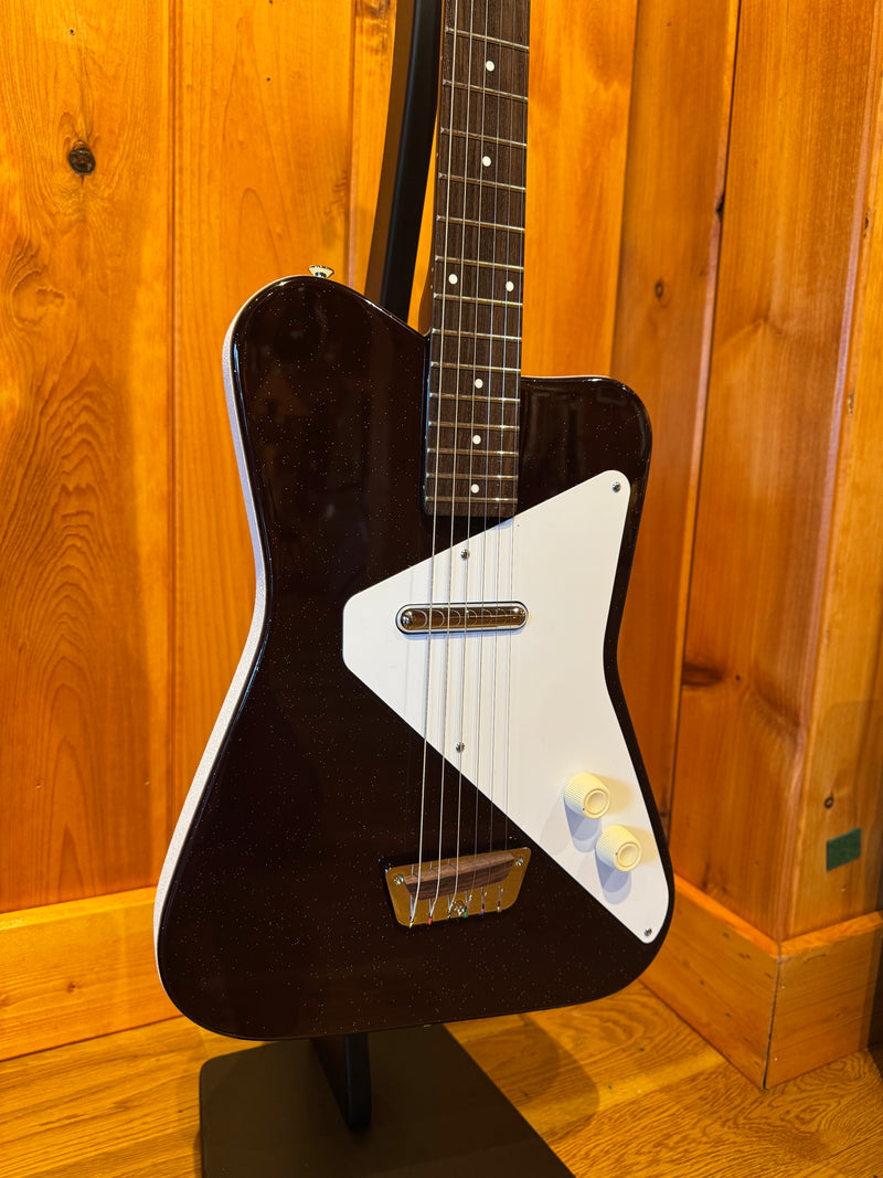 Danelectro Pro Semi-Hollow, Black w/Silver Glitter