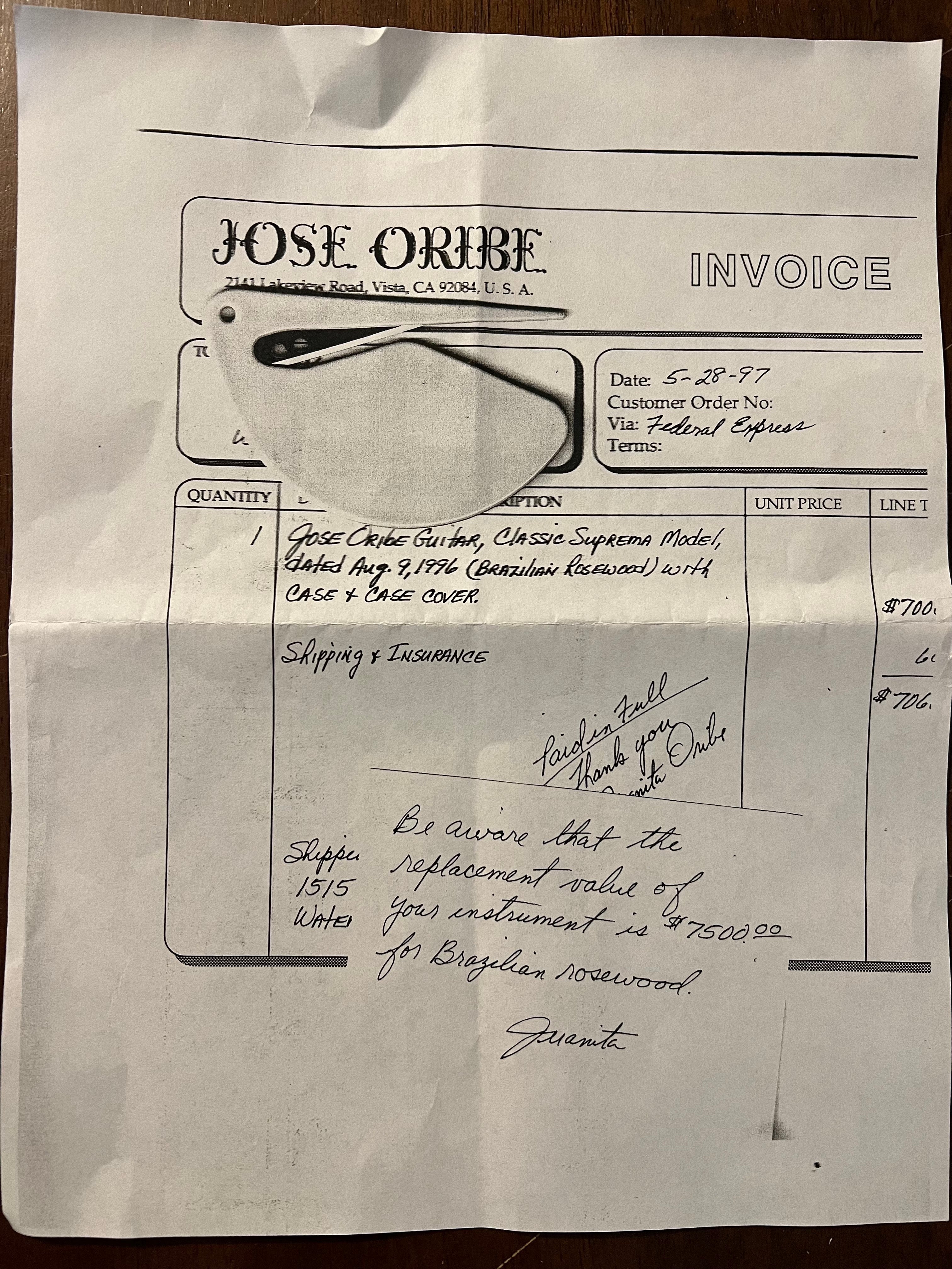 Jose Oribe 1996 "Classic Suprema" Classical