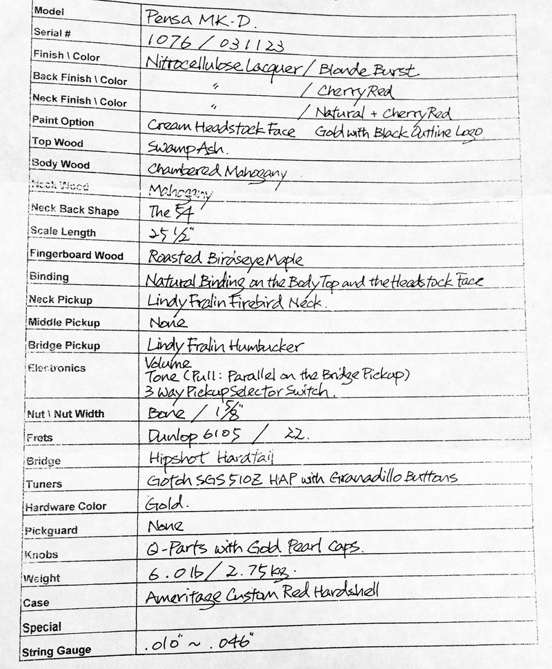 Pensa 2023 MK-D, Blonde Burst #1076