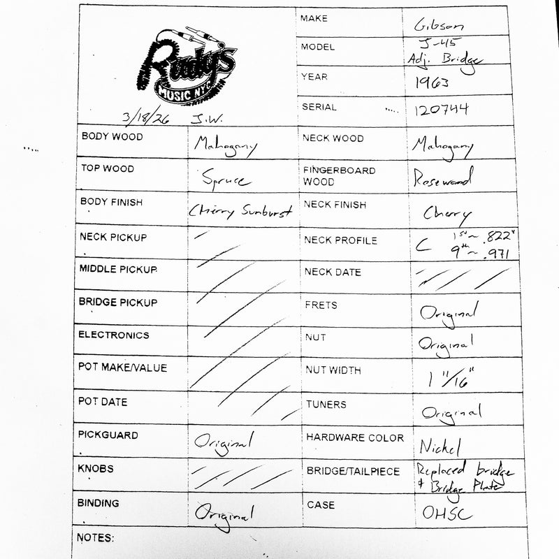 Gibson 1963 J-45, Cherry Sunburst