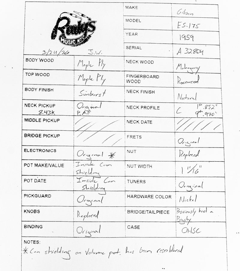 Gibson 1959 ES-175, Sunburst