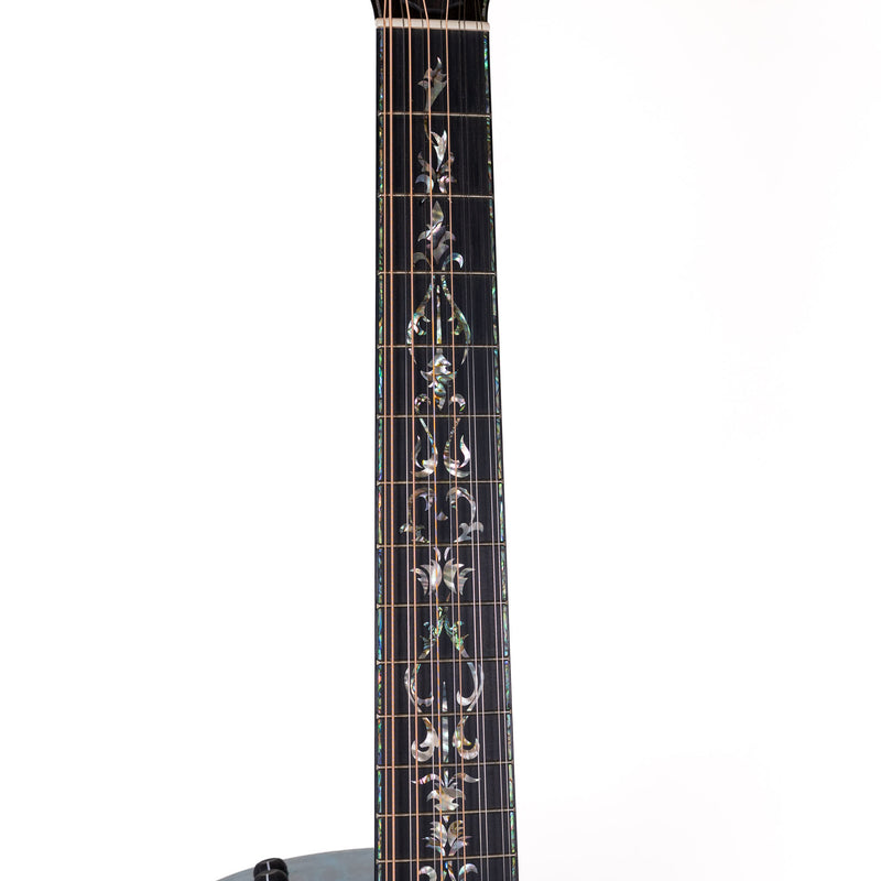 Taylor Custom 12 String, Blue Caribbean Fade, Adirondack Spruce / Quilted Big Leaf Maple