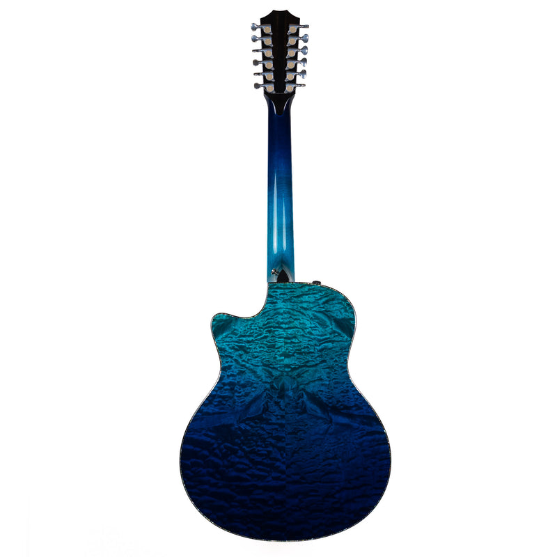 Taylor Custom 12 String, Blue Caribbean Fade, Adirondack Spruce / Quilted Big Leaf Maple