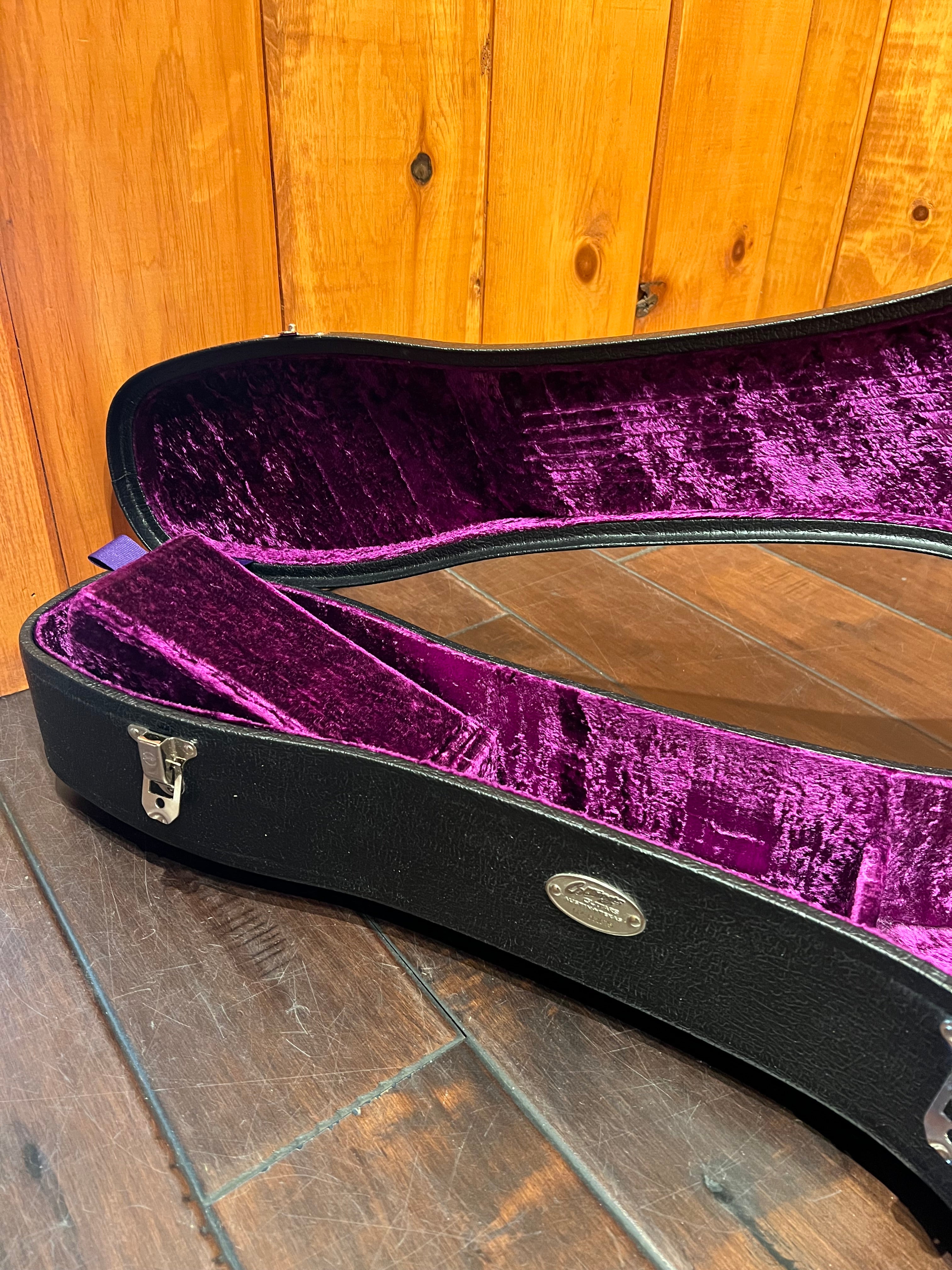 Collings Traditional OM/000 14-fret Hardshell Case, Purple Crushed Velvet Interior