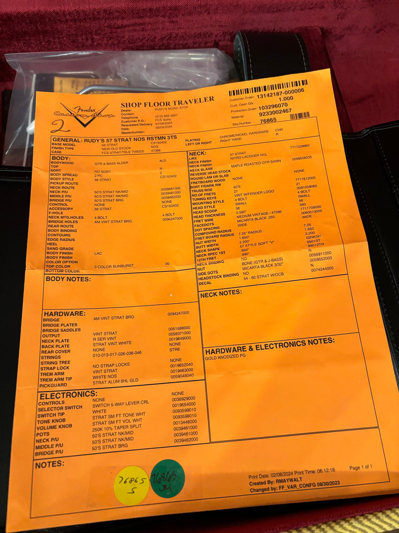 Fender Custom Shop 1957 Strat, 3 Tone Sunburst