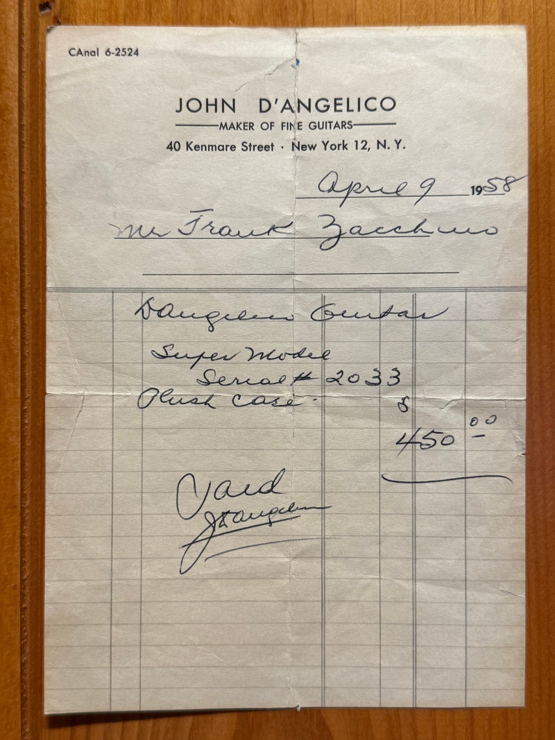 D'Angelico 1957 "Super Model" Sunburst #2033