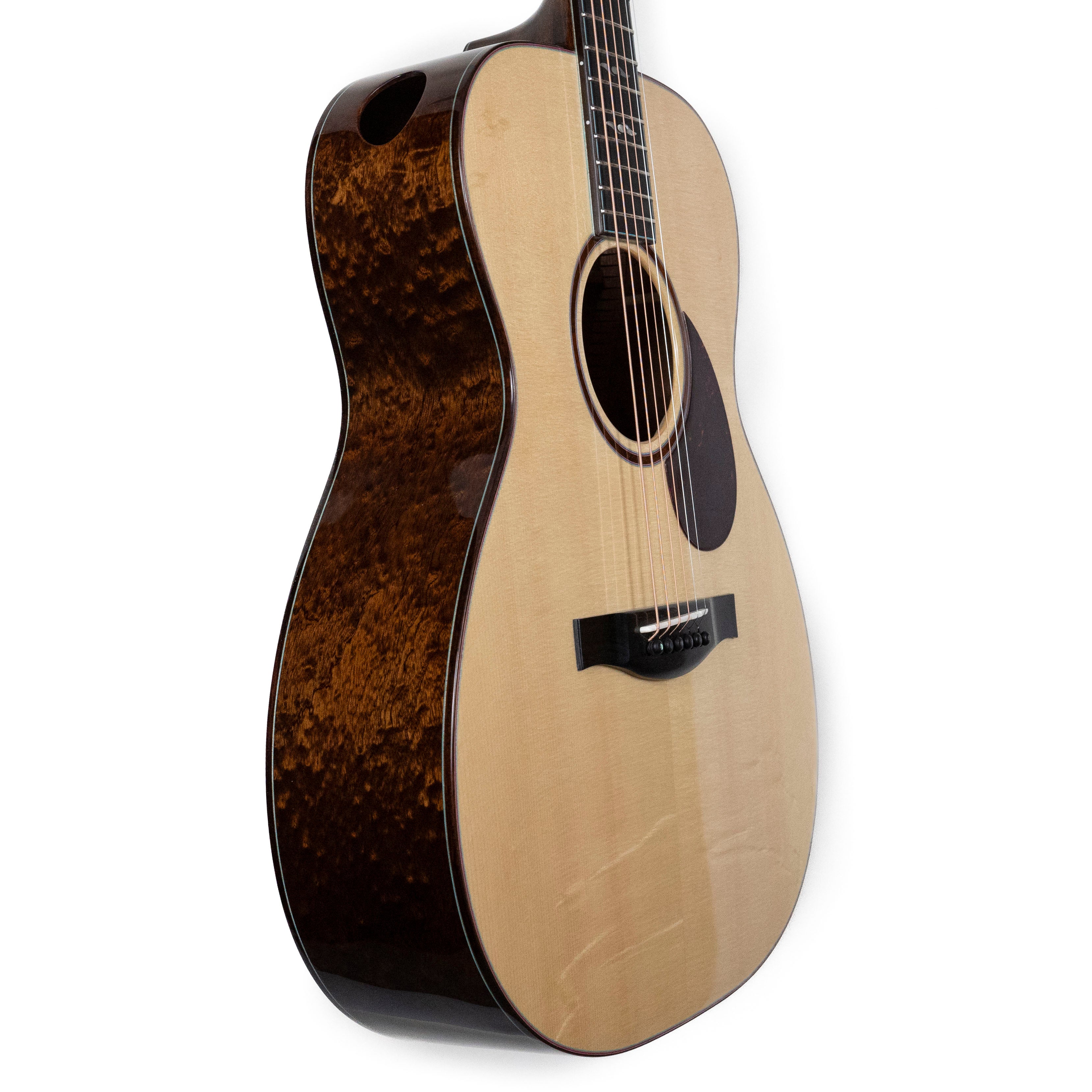 Eastman L-OM-QS European Spruce, Quilted Sapele