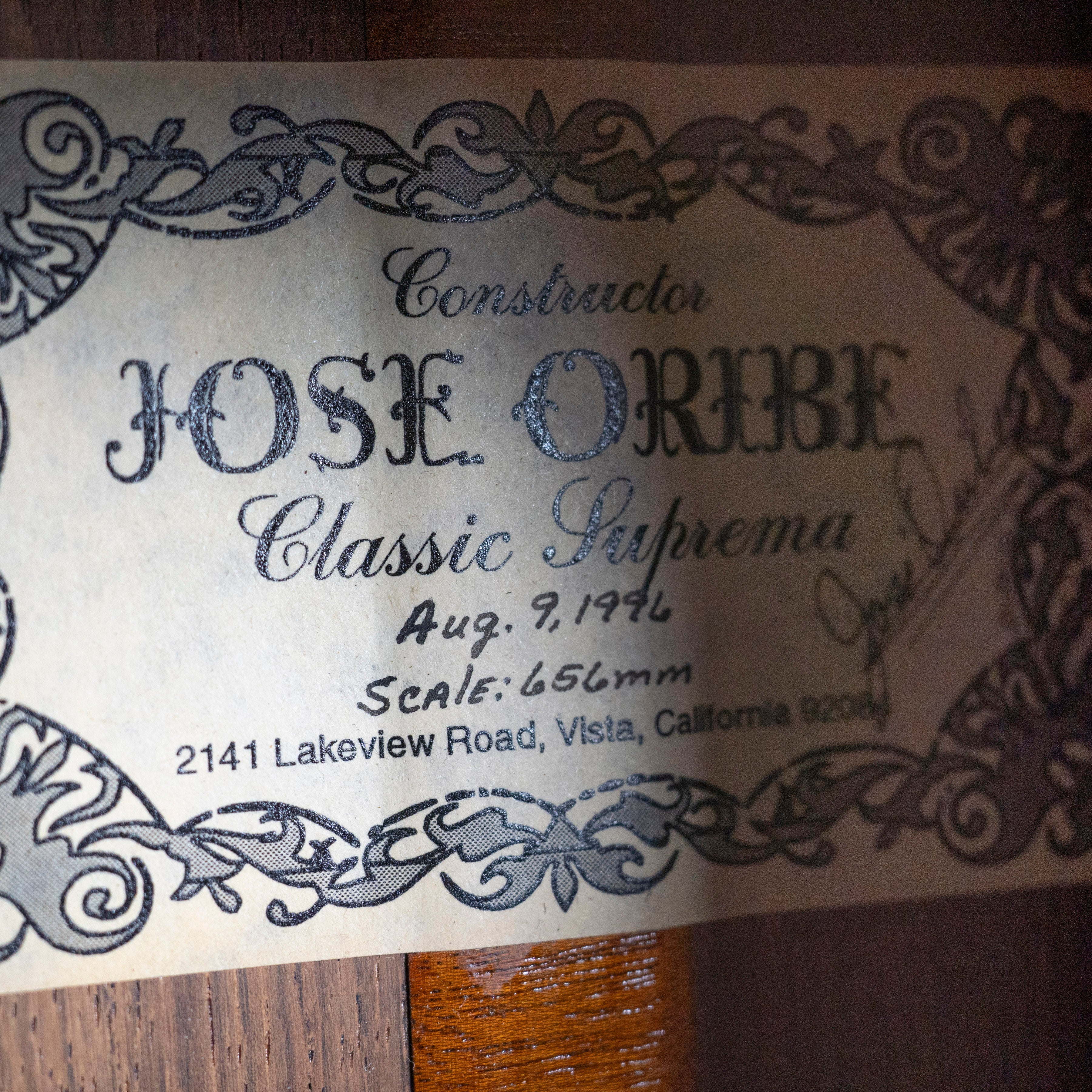 Jose Oribe 1996 "Classic Suprema" Classical