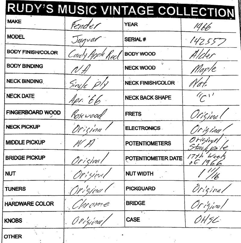 Fender 1966 Jaguar, Candy Apple Red