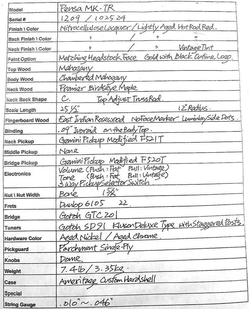 Pensa MK-TR, Lightly Aged Hot Rod Red #1209