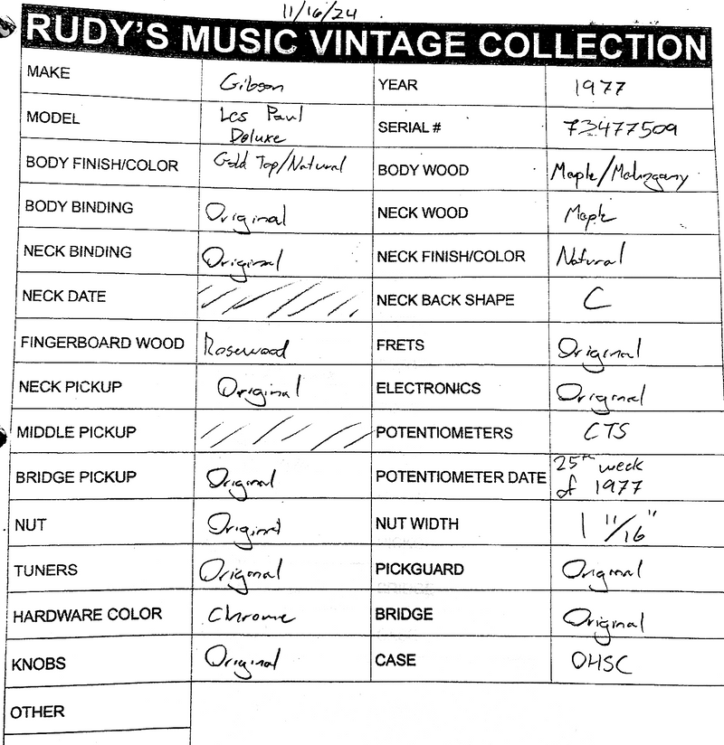 Gibson 1977 Les Paul Deluxe, Goldtop