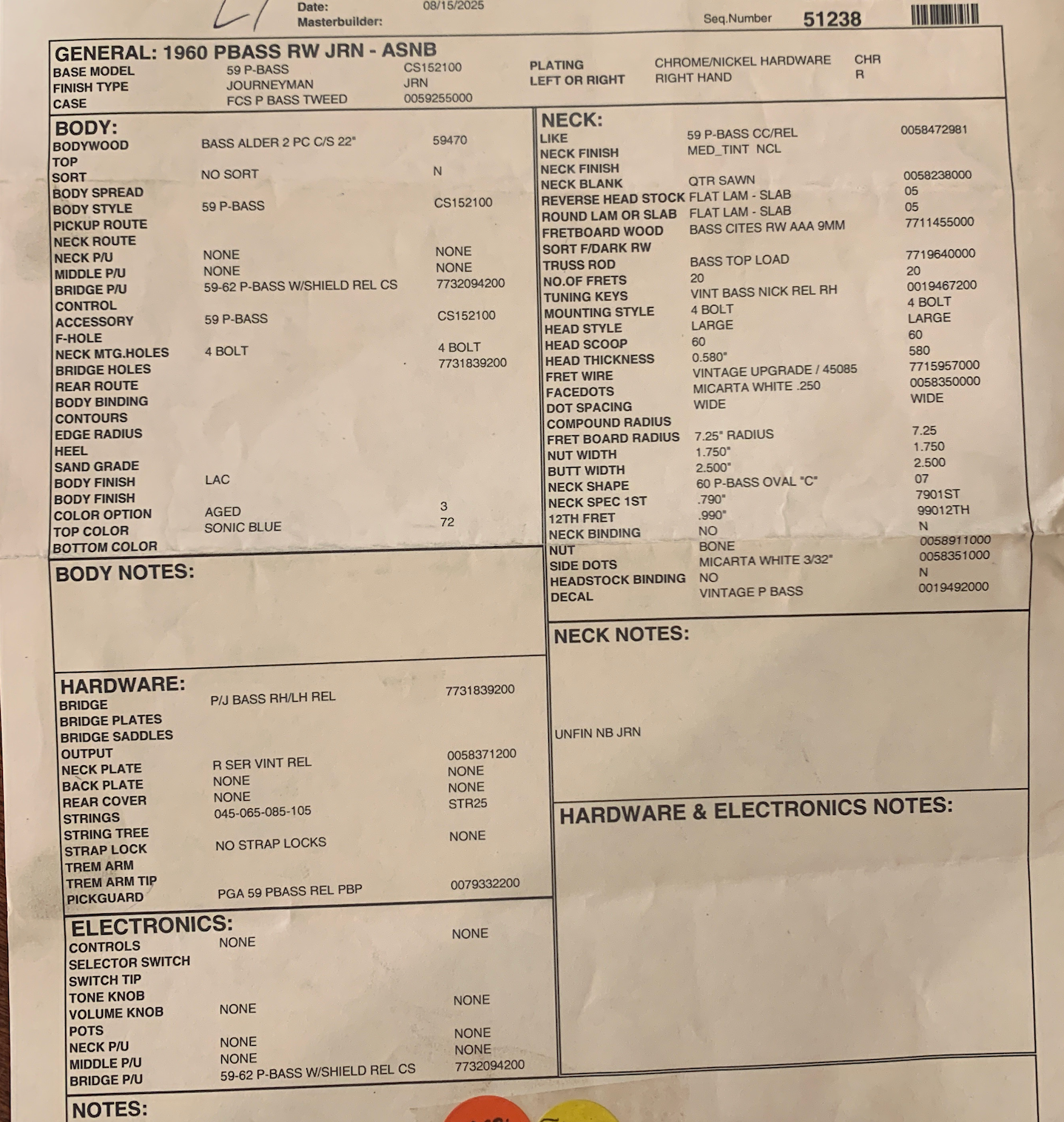 Fender Custom Shop 1960 Precision Bass, Journeyman Sonic Blue