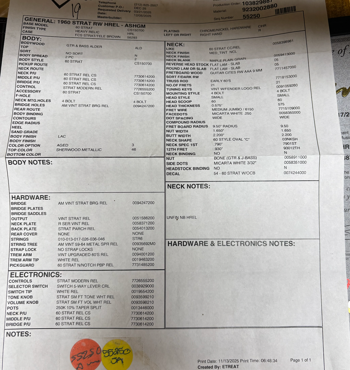 Fender Custom Shop, 1960 STRAT, Heavy Relic Aged Sherwood Green Metallic