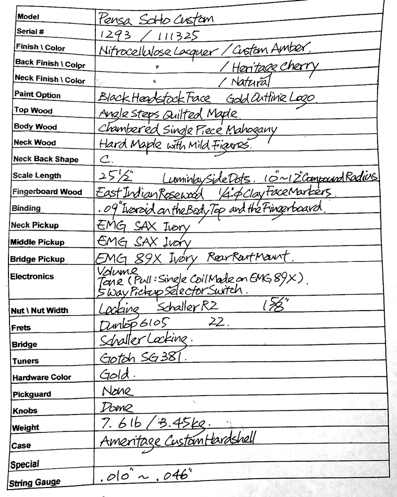 Pensa Soho Custom, Custom Amber #1293