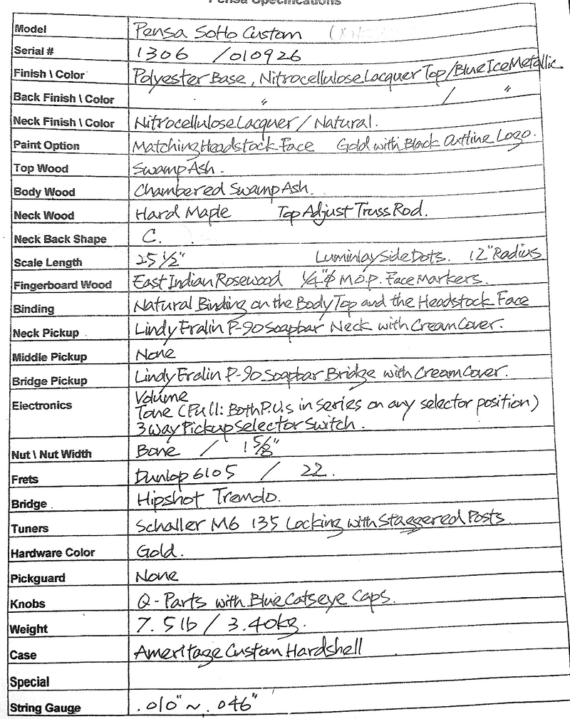 Pensa Soho Custom, Blue Ice Metallic