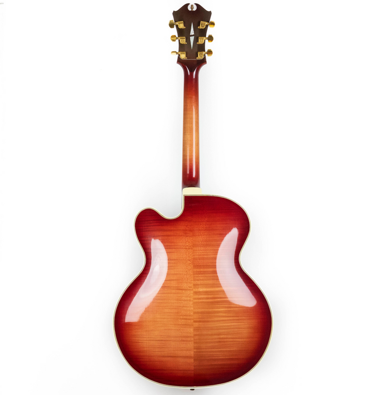 D'Aquisto MERLOT Pair: 1979 Flat Top Delux 16" Merlot #109 & 1977 New Yorker Merlot #1114