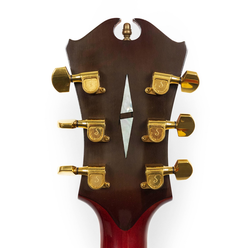 D'Aquisto MERLOT Pair: 1979 Flat Top Delux 16" Merlot #109 & 1977 New Yorker Merlot #1114