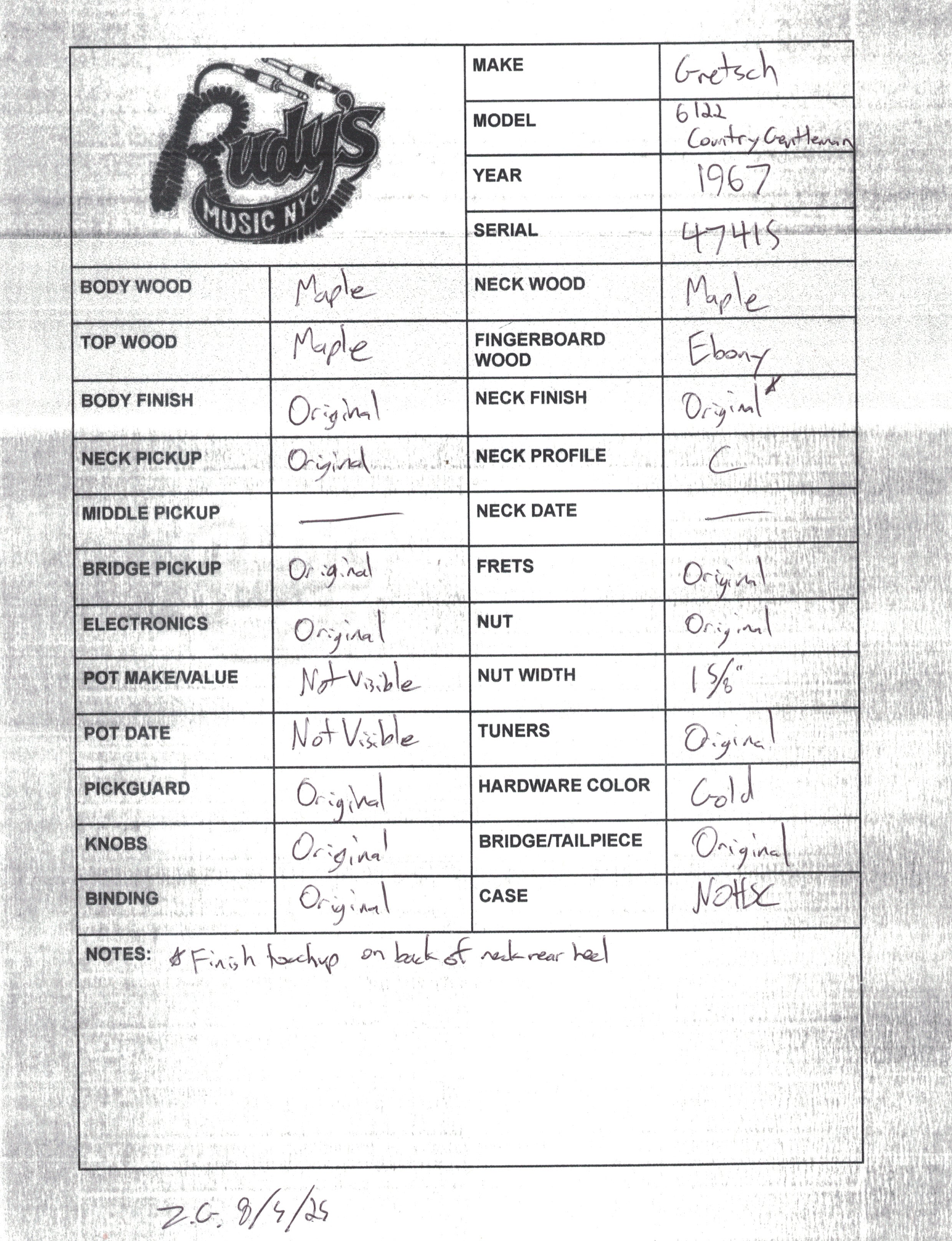 Gretsch 1967 Country Gentleman Walnut