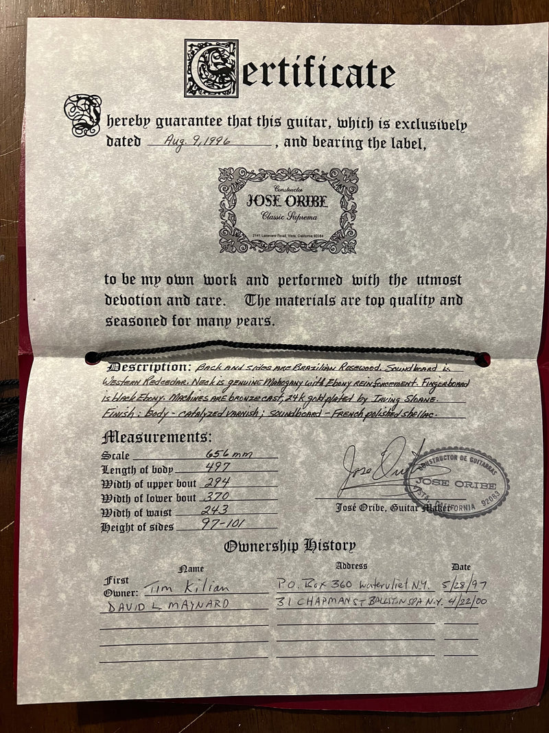 Jose Oribe 1996 "Classic Suprema" Classical