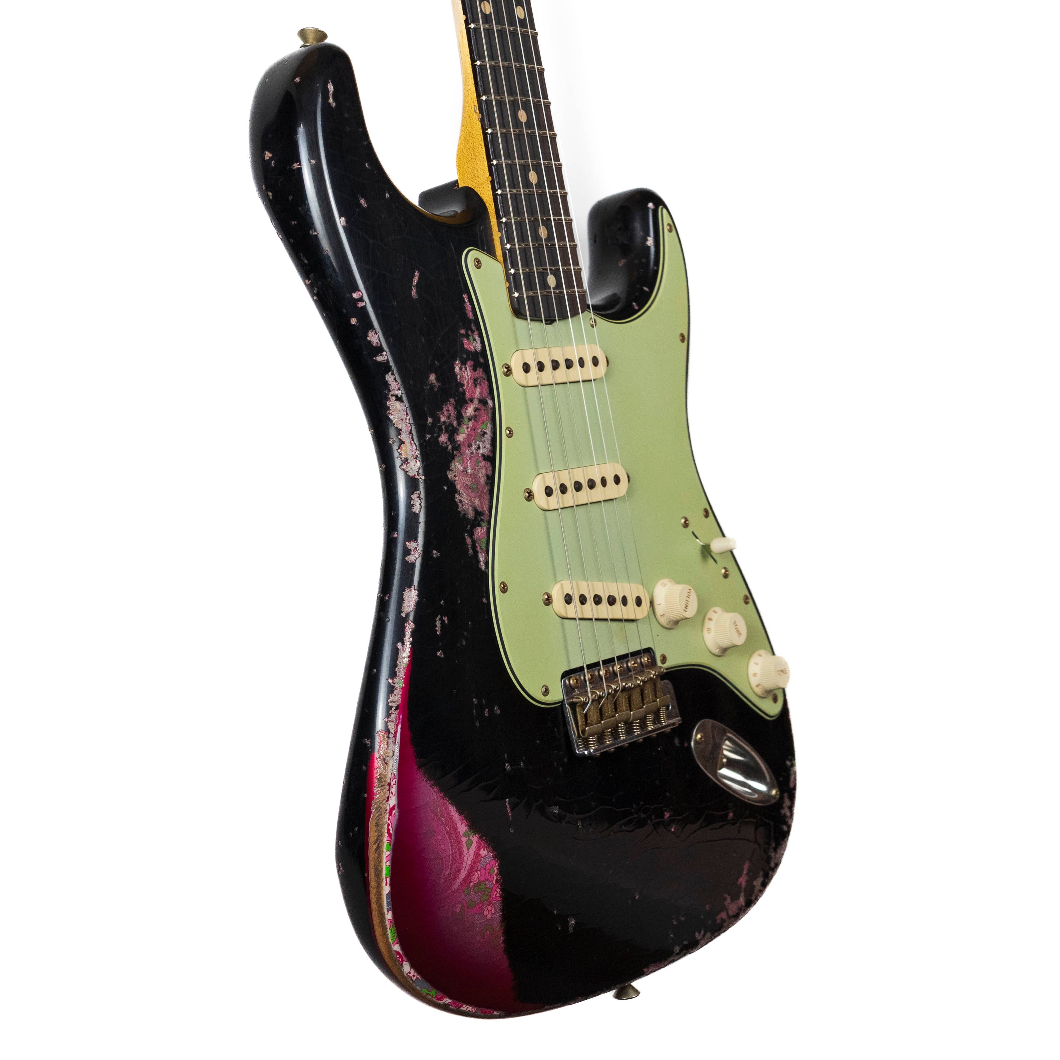 Fender Custom Shop 1960 Strat, Super Heavy Relic, Black Over Pink Paisley