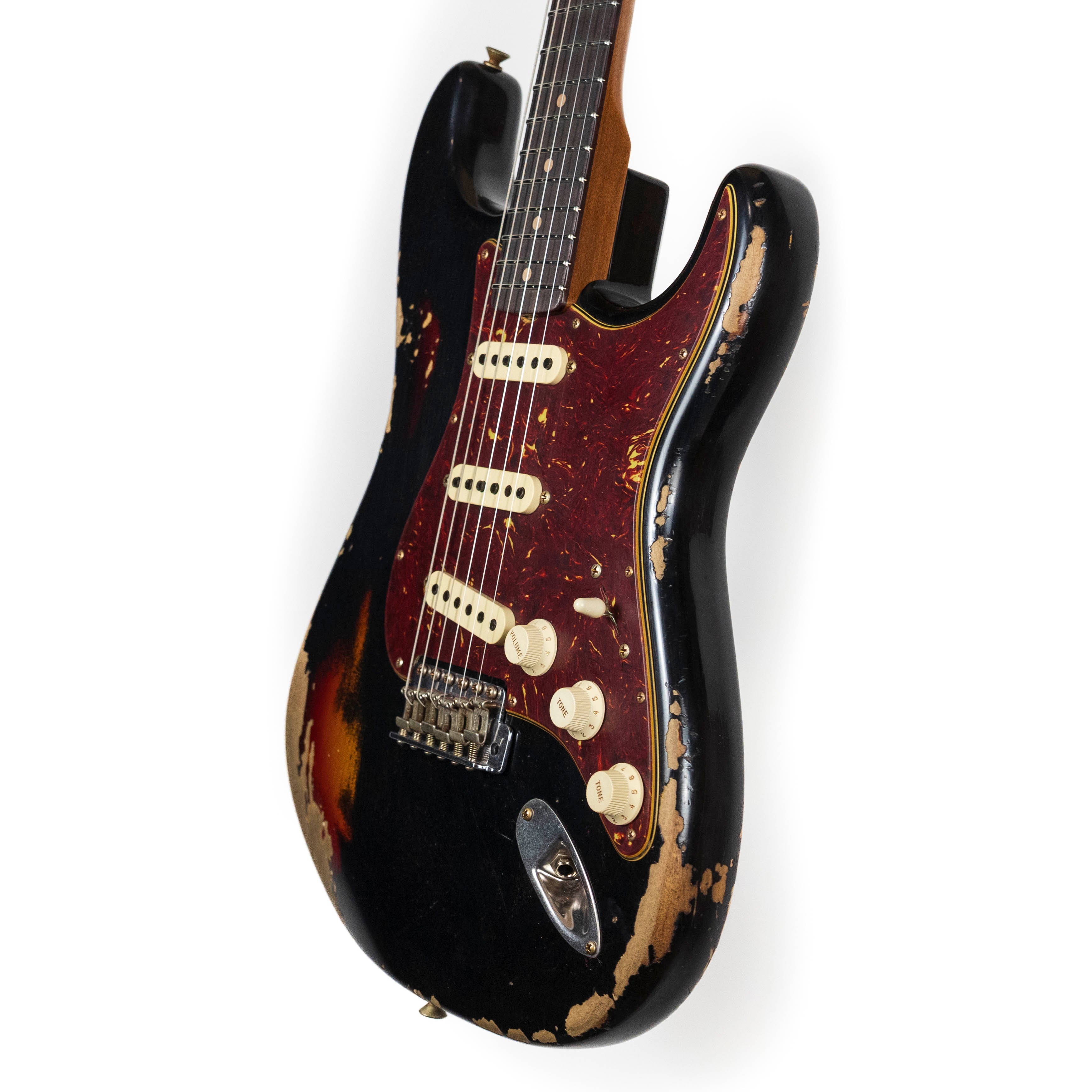 Fender Custom Shop, 1960 Strat, Heavy Relic Black Over Sunburst