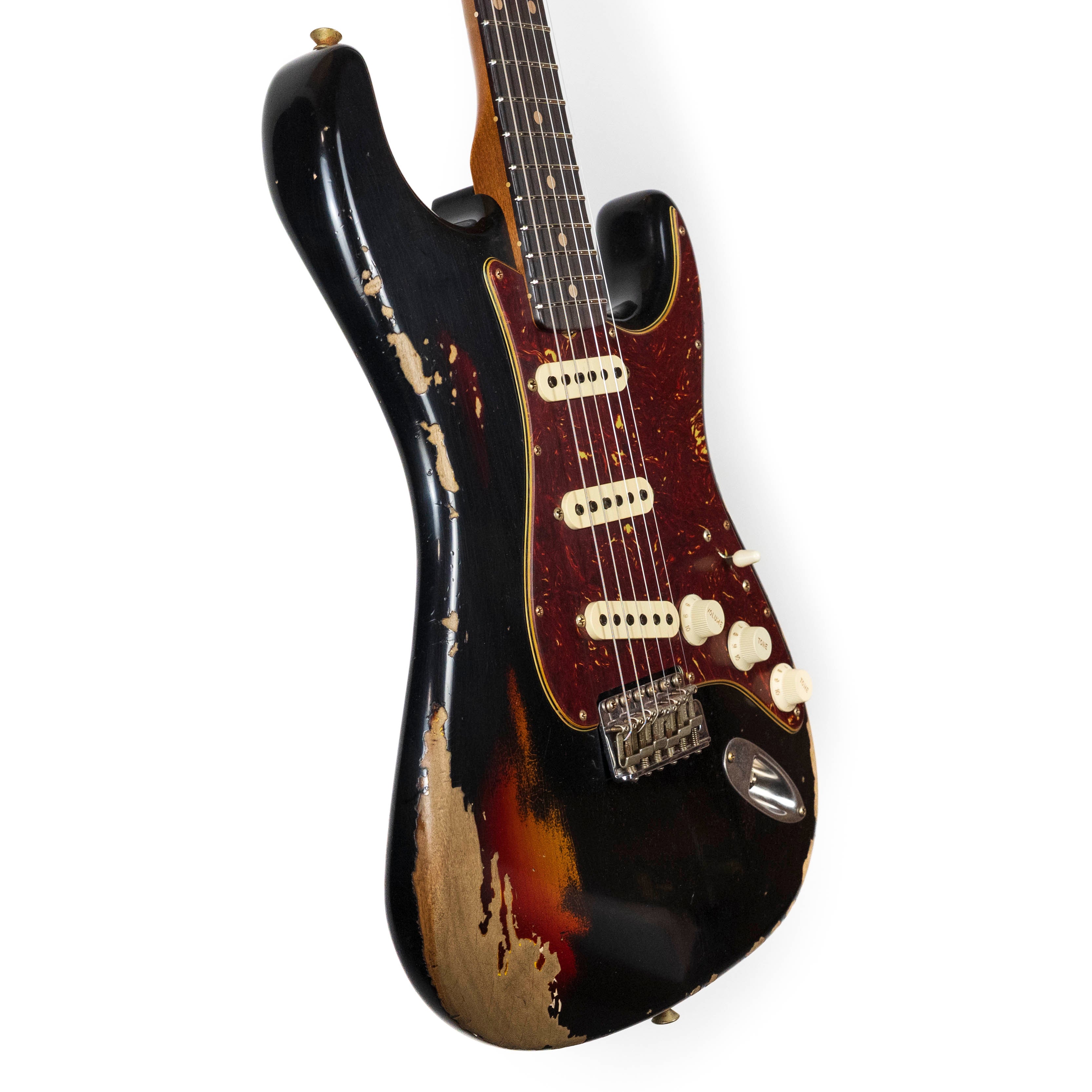 Fender Custom Shop, 1960 Strat, Heavy Relic Black Over Sunburst