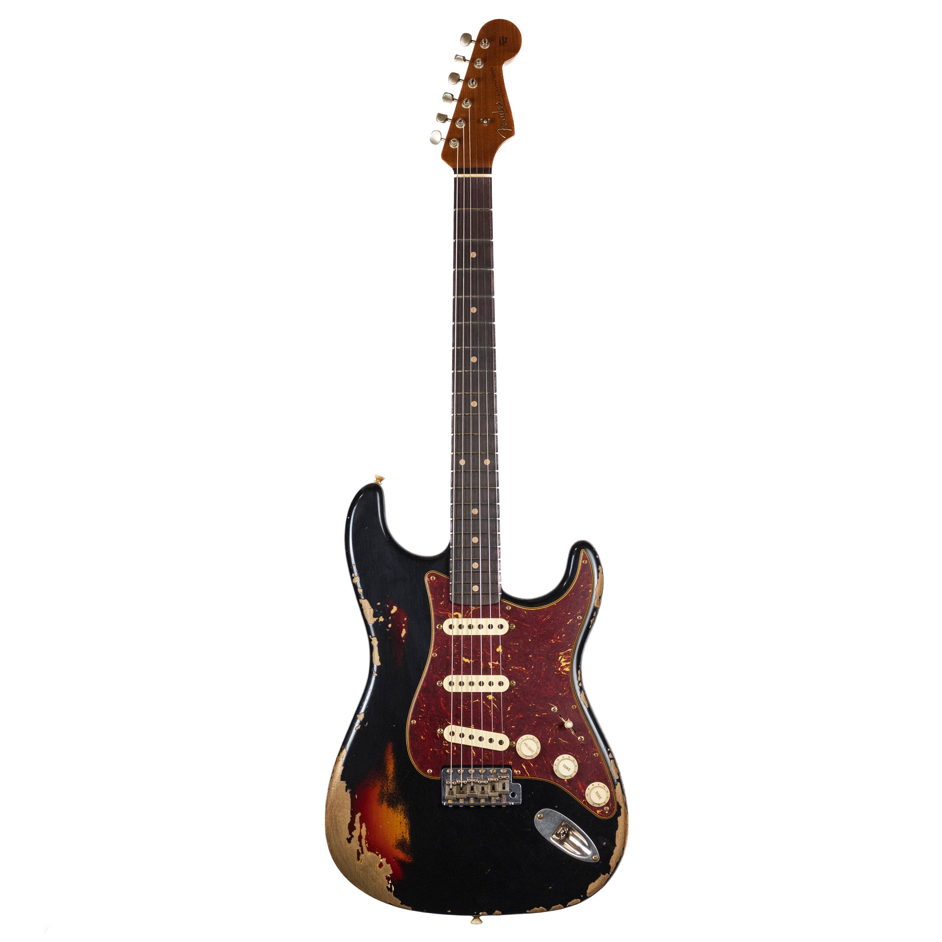 Fender Custom Shop, 1960 Strat, Heavy Relic Black Over Sunburst