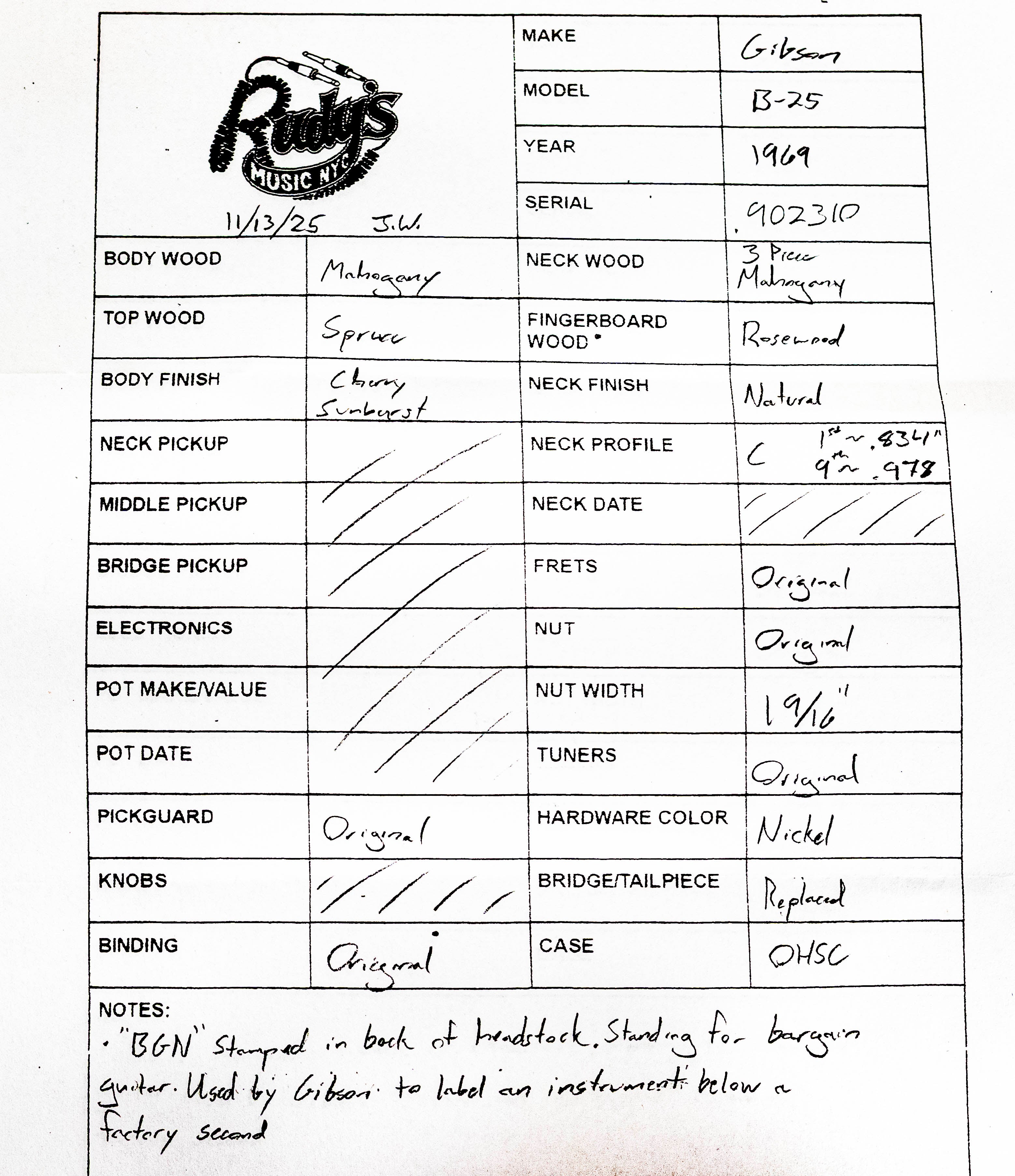 Gibson 1969 B-25