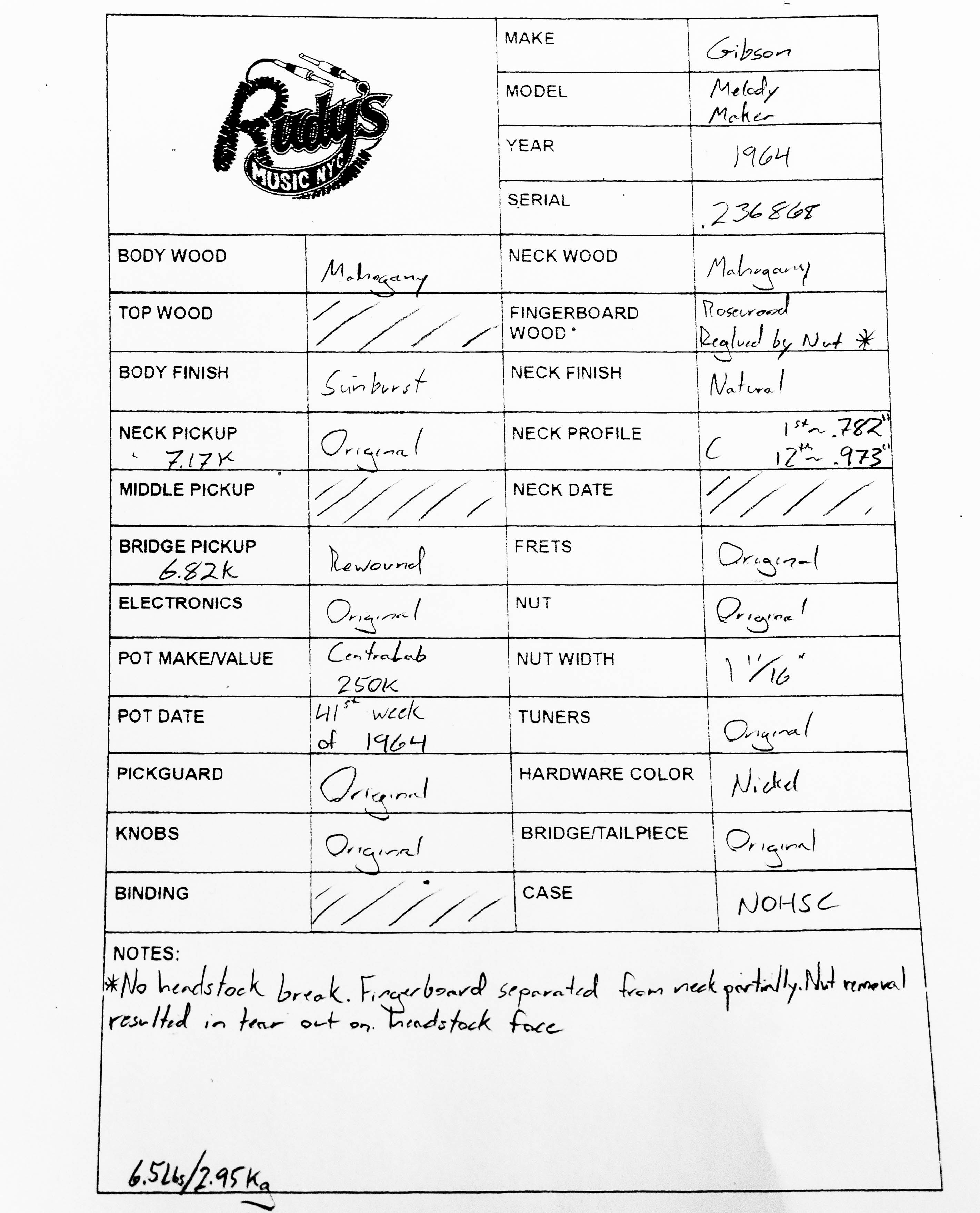 Gibson 1964 Melody Maker D