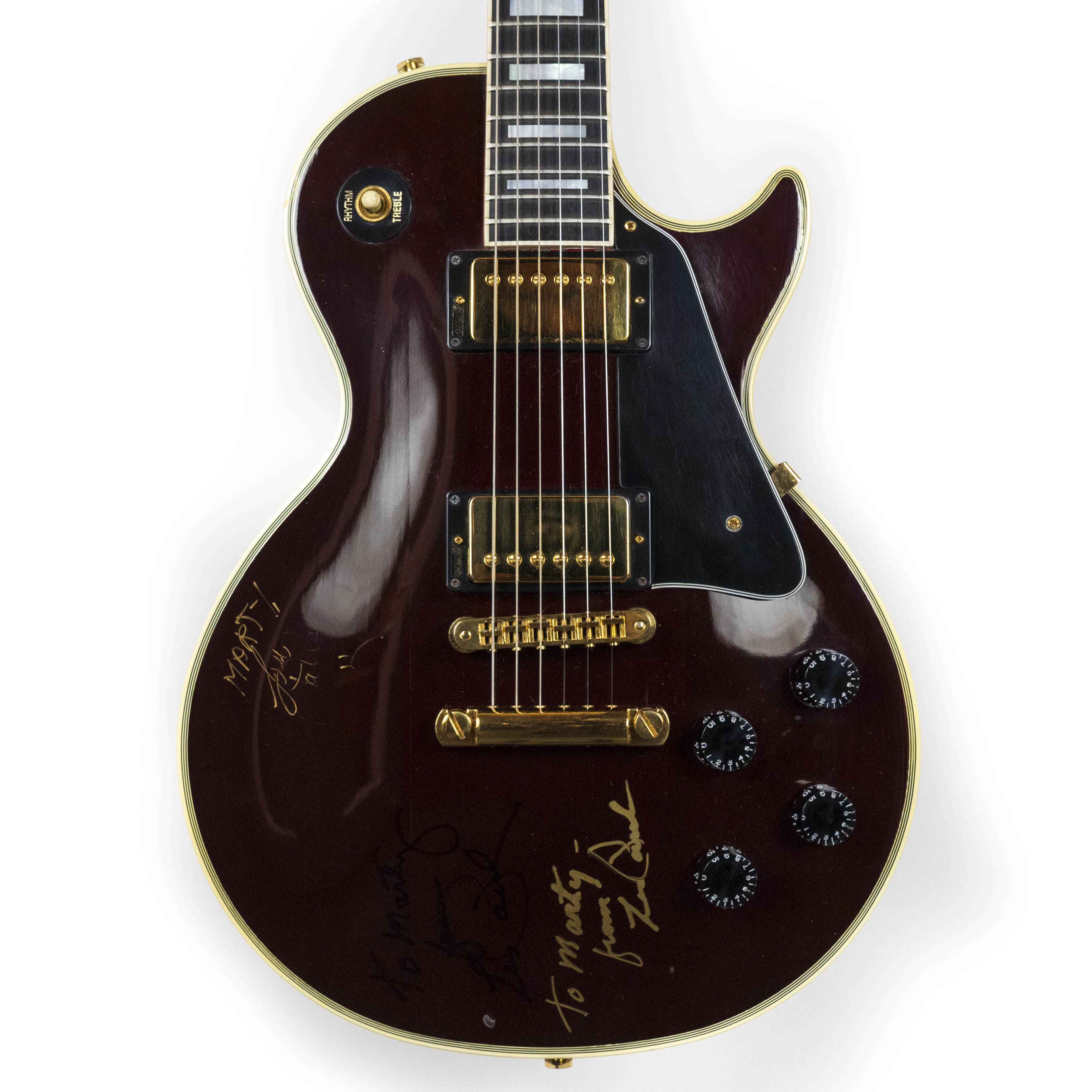Gibson 1984 Les Paul Custom, Wine Red, Signed by Les Paul — Rudy's Gibson 1984 Les Paul Custom, Wine Red, Signed by Les Paul — Rudy's