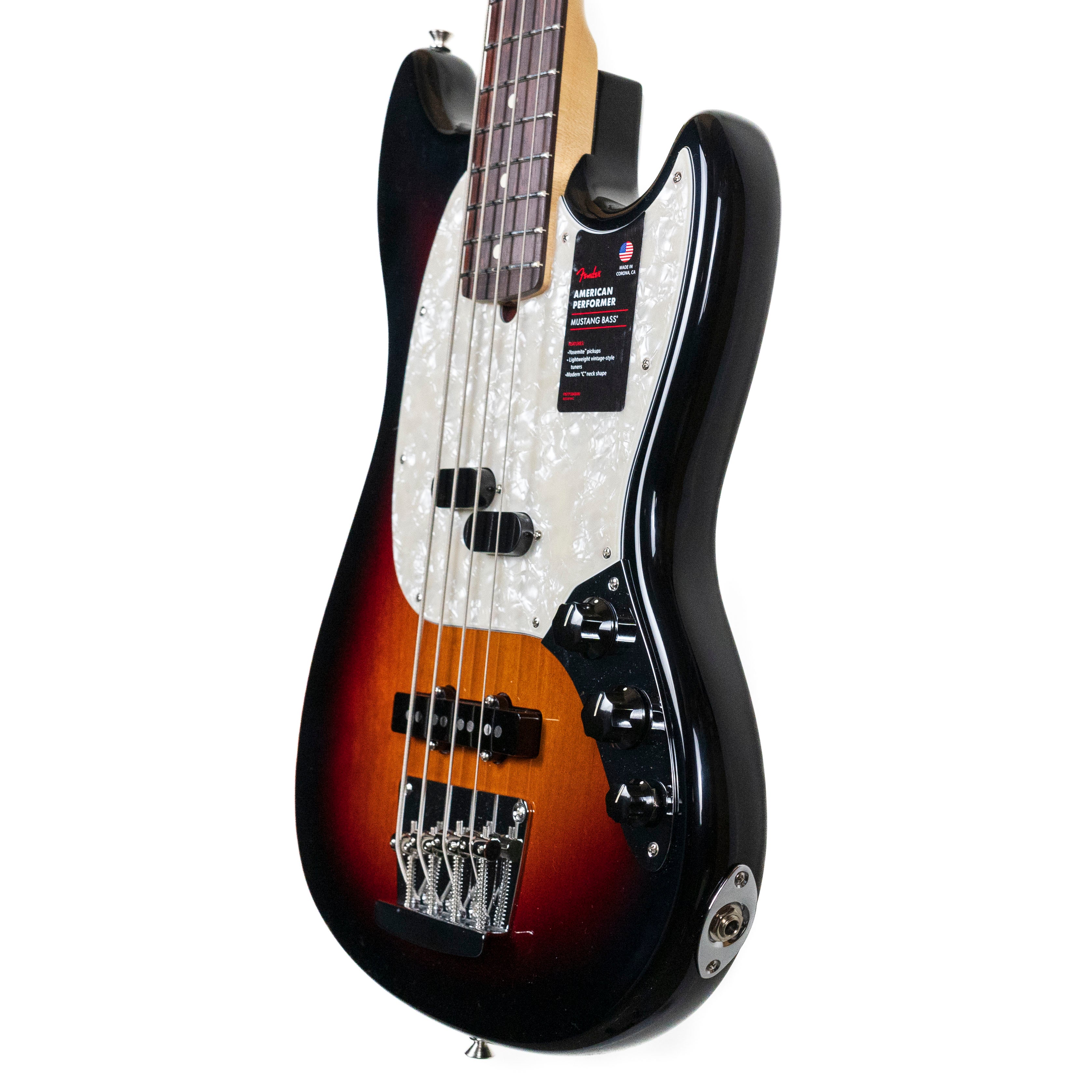 Fender American Performer Mustang Bass, 3 Tone Sunburst