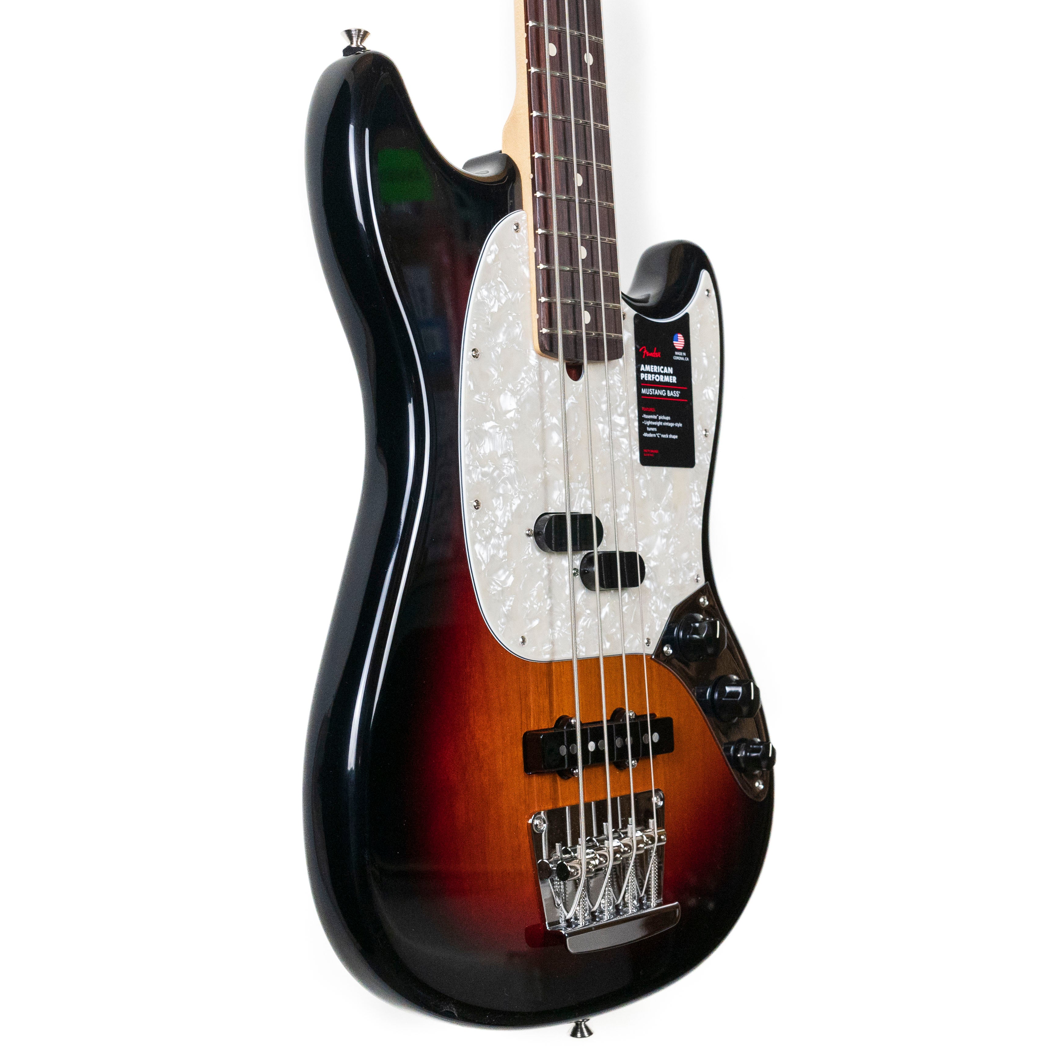 Fender American Performer Mustang Bass, 3 Tone Sunburst