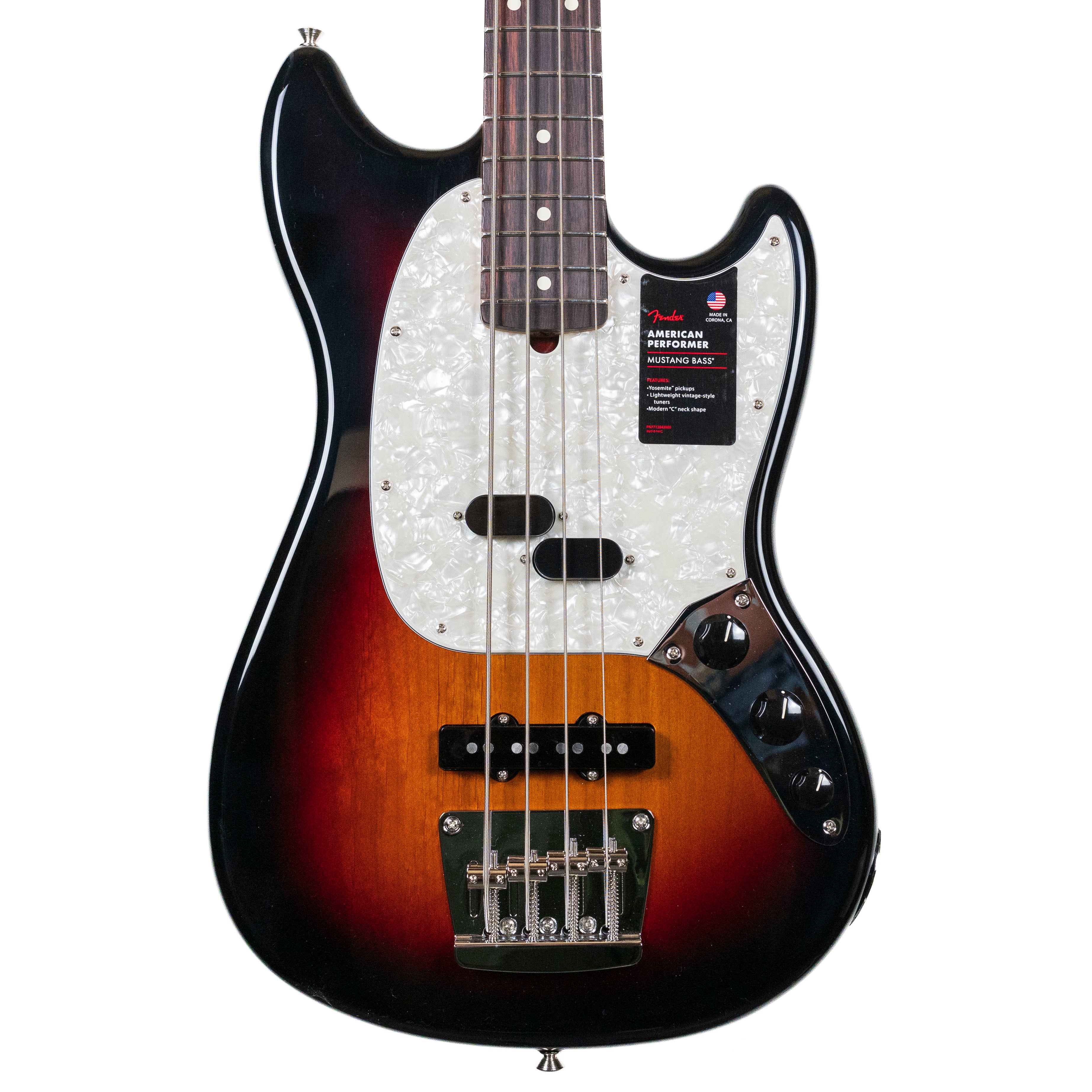 Fender American Performer Mustang Bass, 3 Tone Sunburst