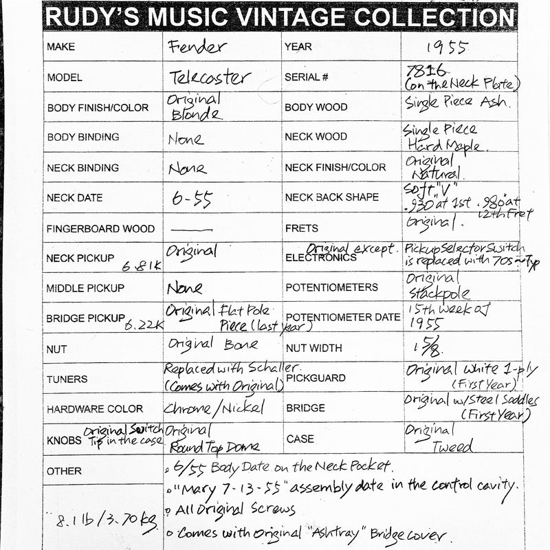 Fender 1955 Telecaster, Blonde