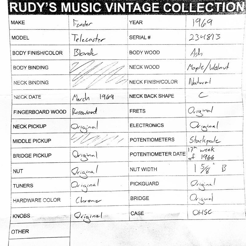 Fender 1969 Telecaster, Blonde