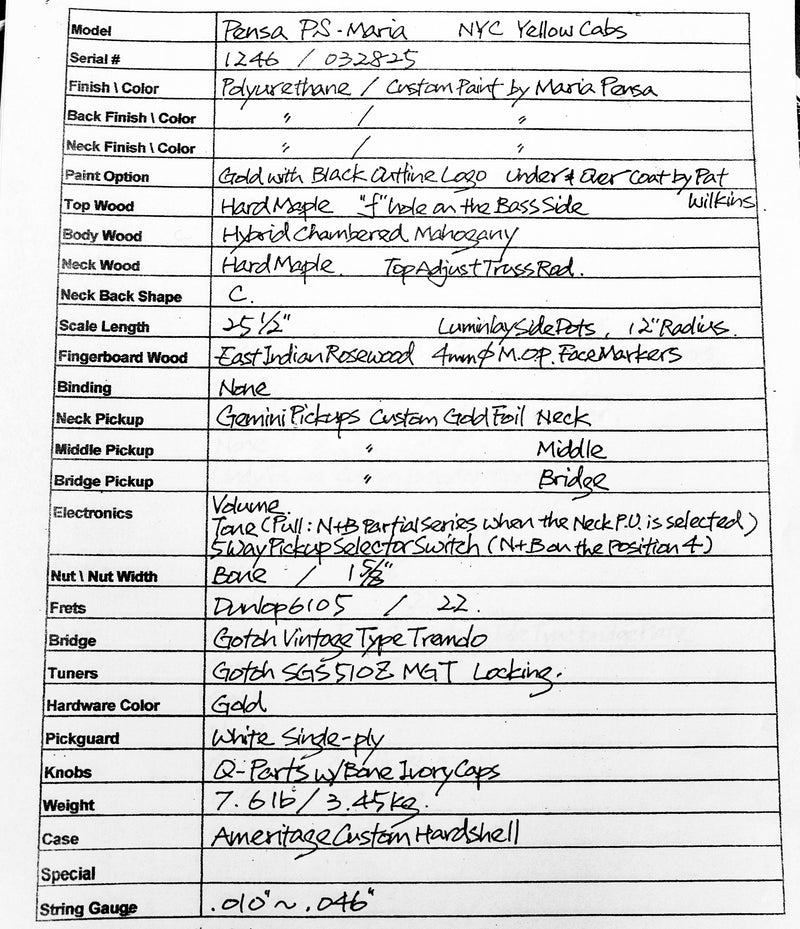 Pensa PS-Maria #1246, NYC Yellow Cabs