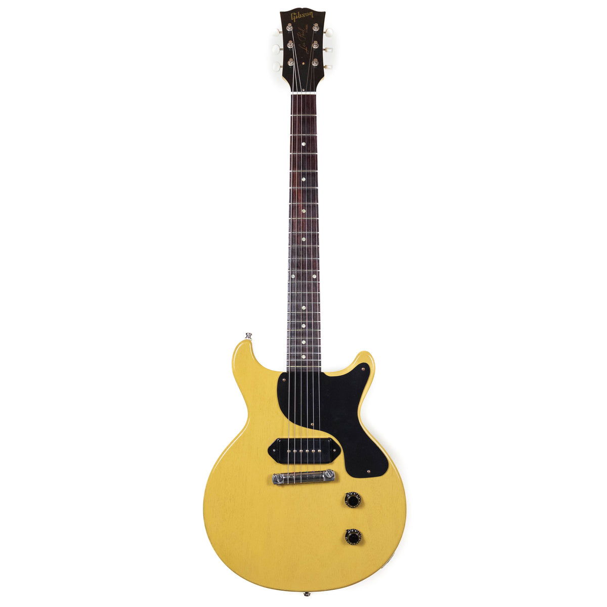 2007年製gibsonカスタムショップレスポール 58VOSアルミテールピース Gibson Custom 2007 '58 Les Paul Jr. Double Cut, TV Yellow VOS