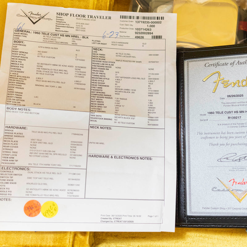 Fender Custom Shop, 1960 Tele Custom, Heavy Relic Black