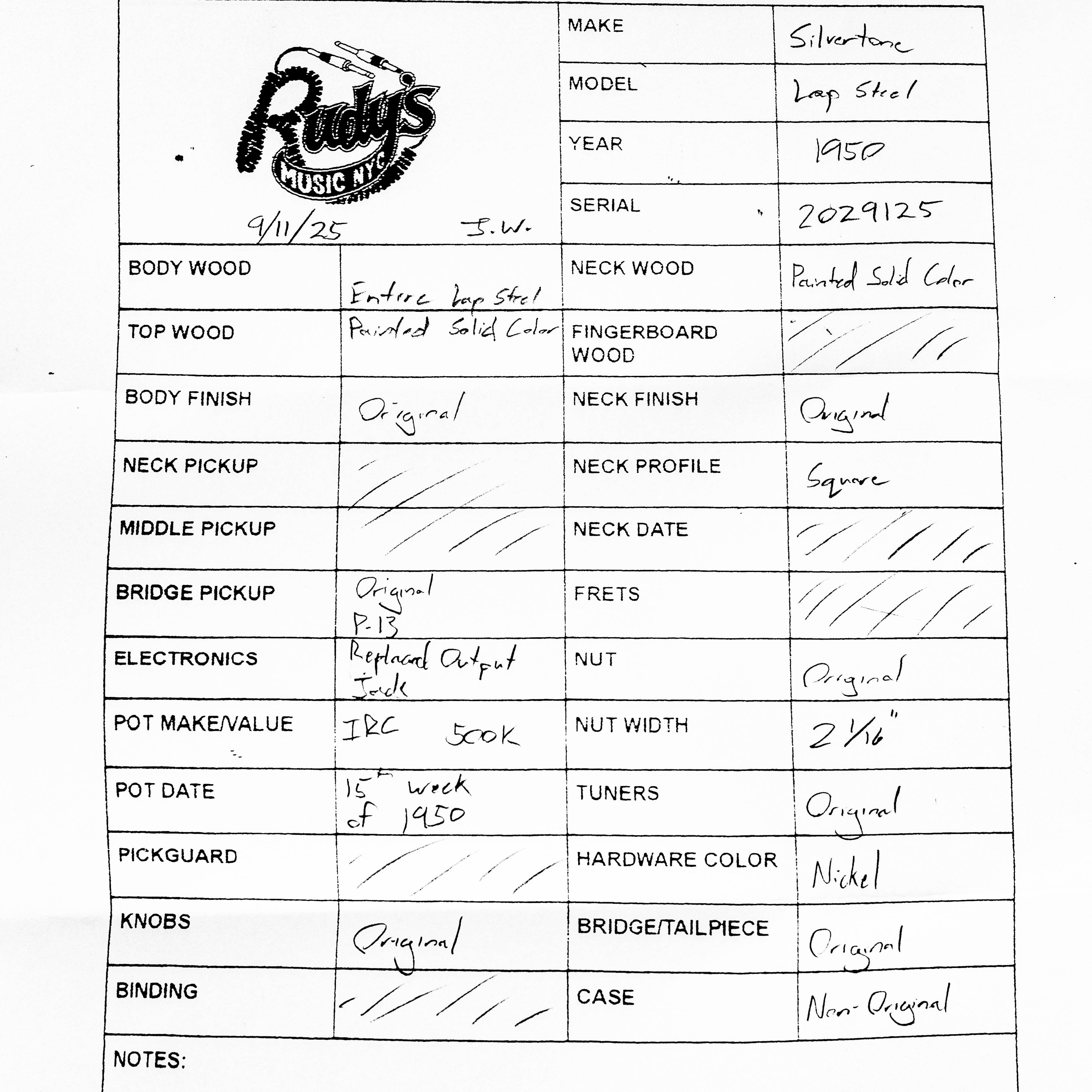 Silvertone 1950 Lap Steel (Jon Gordon Collection)