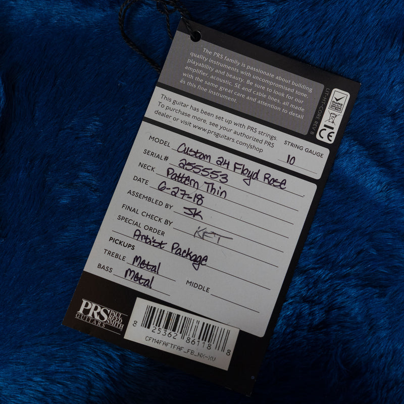 PRS 2018 Custom 24 Floyd Rose, Faded Whale Blue