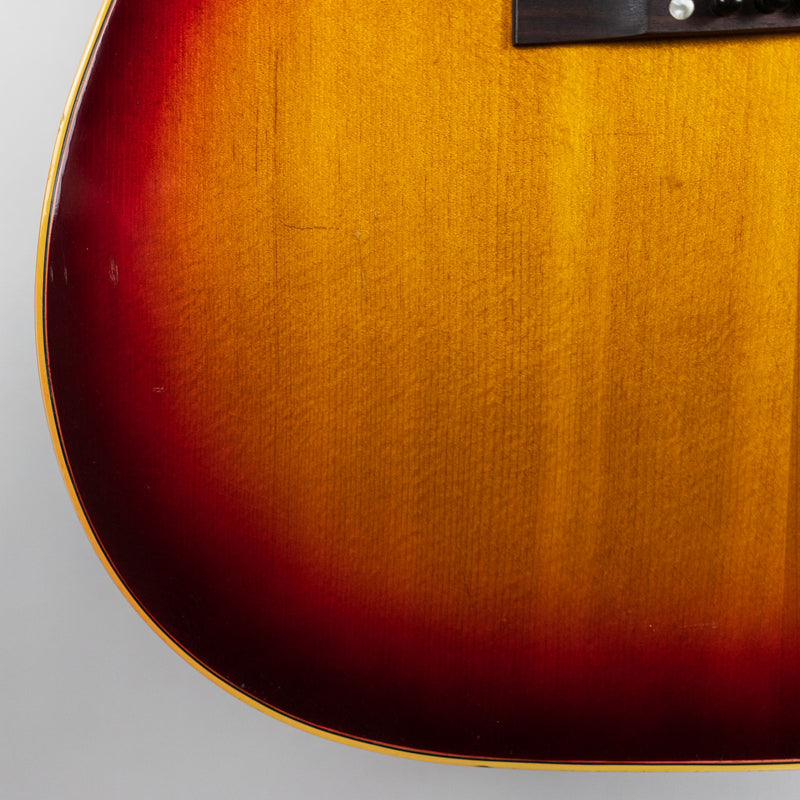 Gibson 1963 J-45 Cherry Sunburst #119223 w/OHSC, (Rosewood Bridge, replacement)