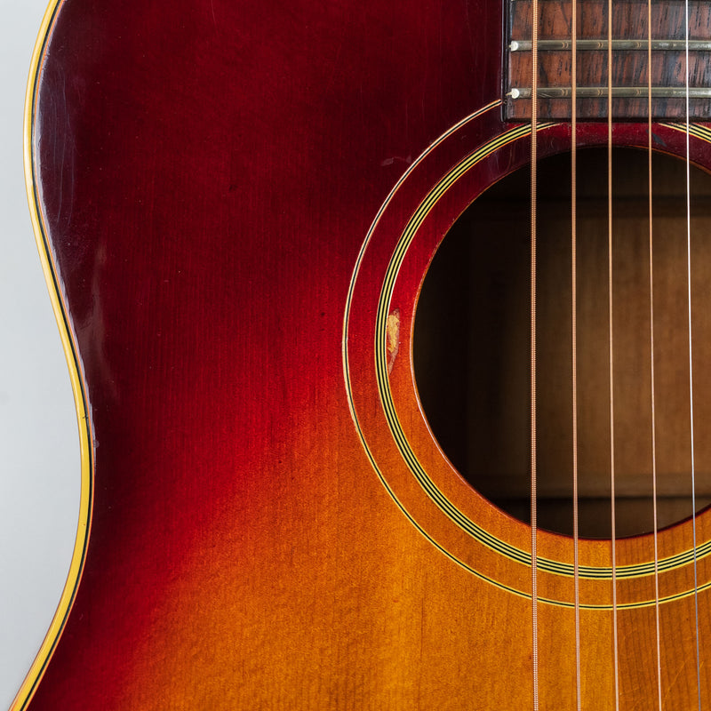 Gibson 1963 J-45 Cherry Sunburst #119223 w/OHSC, (Rosewood Bridge, replacement)