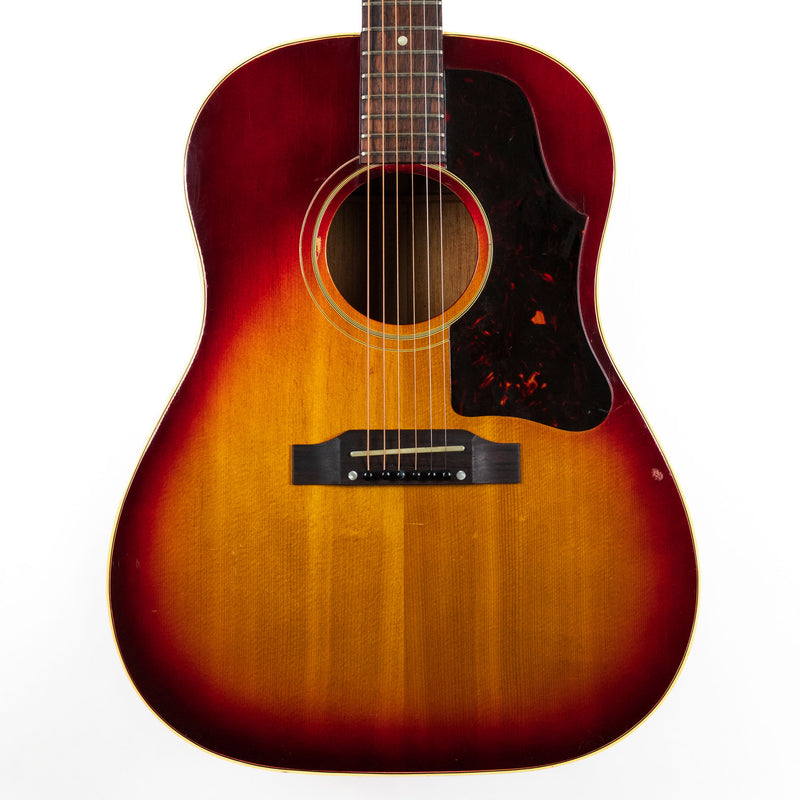Gibson 1963 J-45 Cherry Sunburst #119223 w/OHSC, (Rosewood Bridge, replacement)