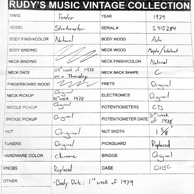 Fender 1979 Strat Natural