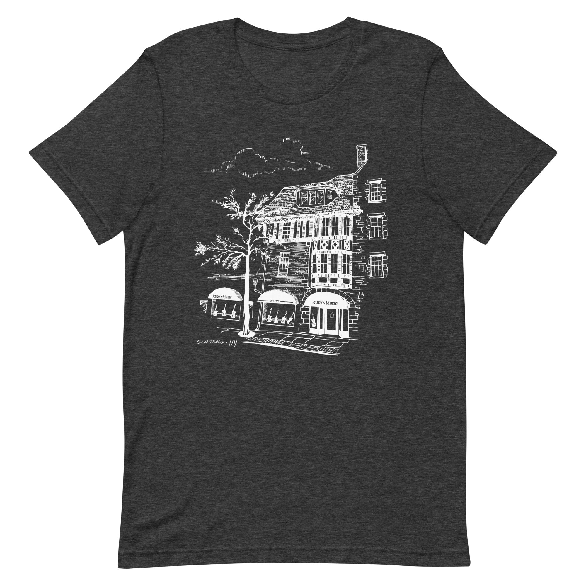 Rudy's Music Scarsdale Store T-Shirt, White Ink