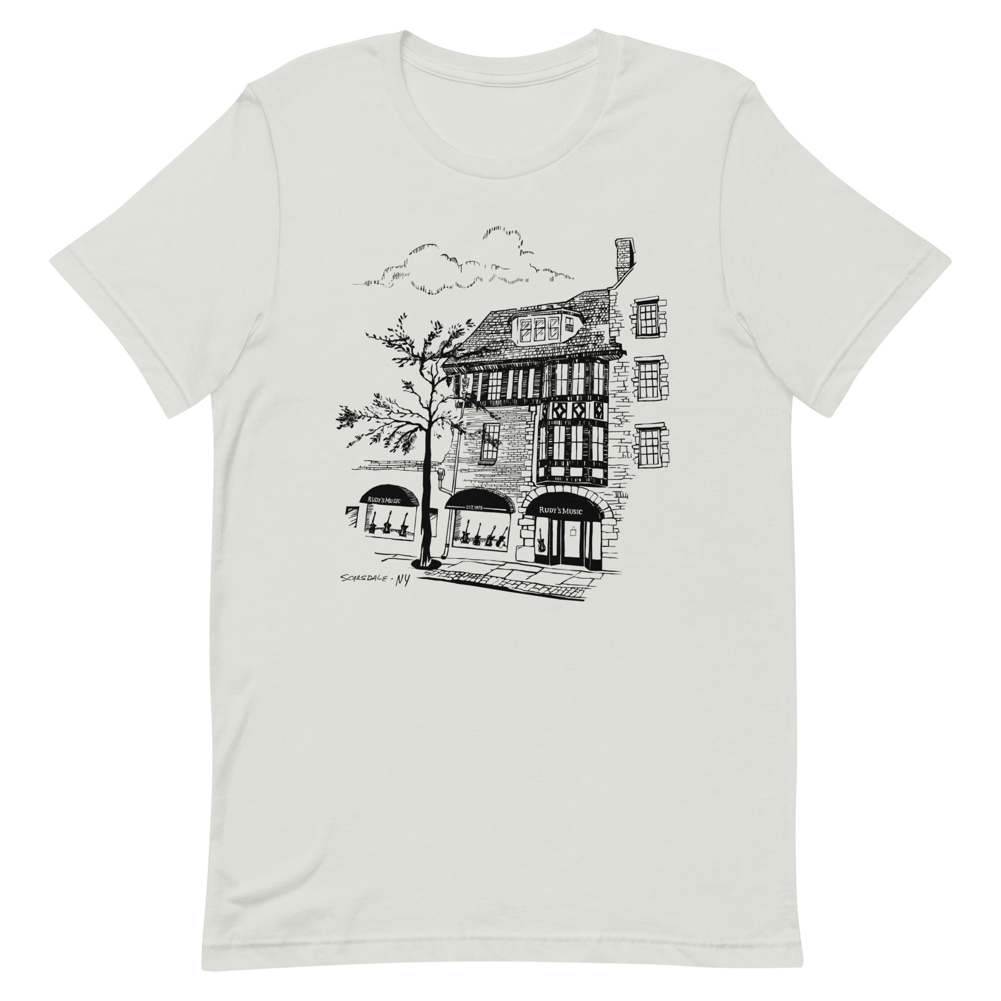 Rudy's Music Scarsdale Store T-Shirt, Black Ink