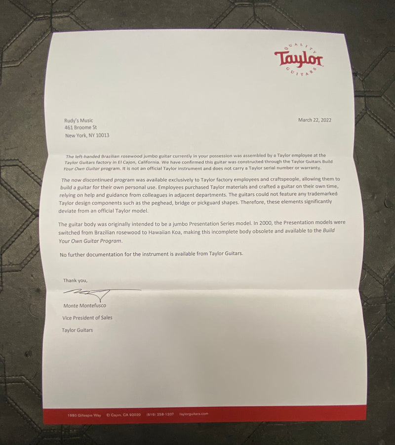 Taylor 2000 Custom Lefty