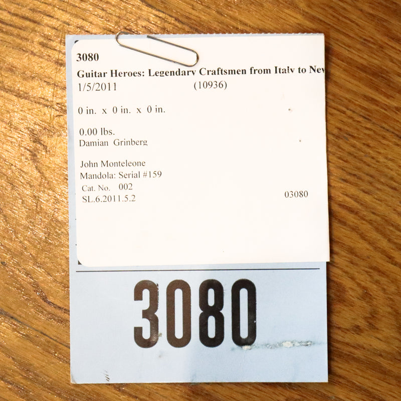 Monteleone 1992 Mandola Round Sound Hole, made for Elizabeth Taylor #159