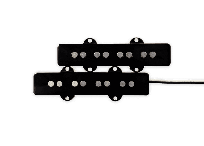 Lindy Fralin Pickups 4 String Jazz Bass Complete Set, Black Cover Raised Center