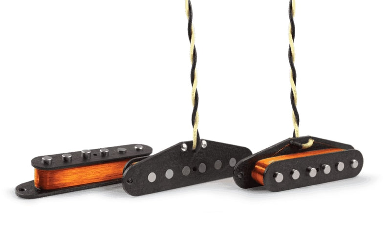 Lindy Fralin Pickups Strat Vintage Hot: Complete Set, Stock Stagger, White Cover